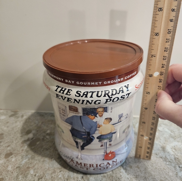 Harmony Bay Ltd Edition Ground Coffee ~ The Saturday Evening Post 28oz Tin Can - Picture 7 of 8